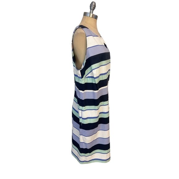 Talbots Striped Dress Stretch Sleeveless Pockets 16W Plus NWT - Picture 2 of 5
